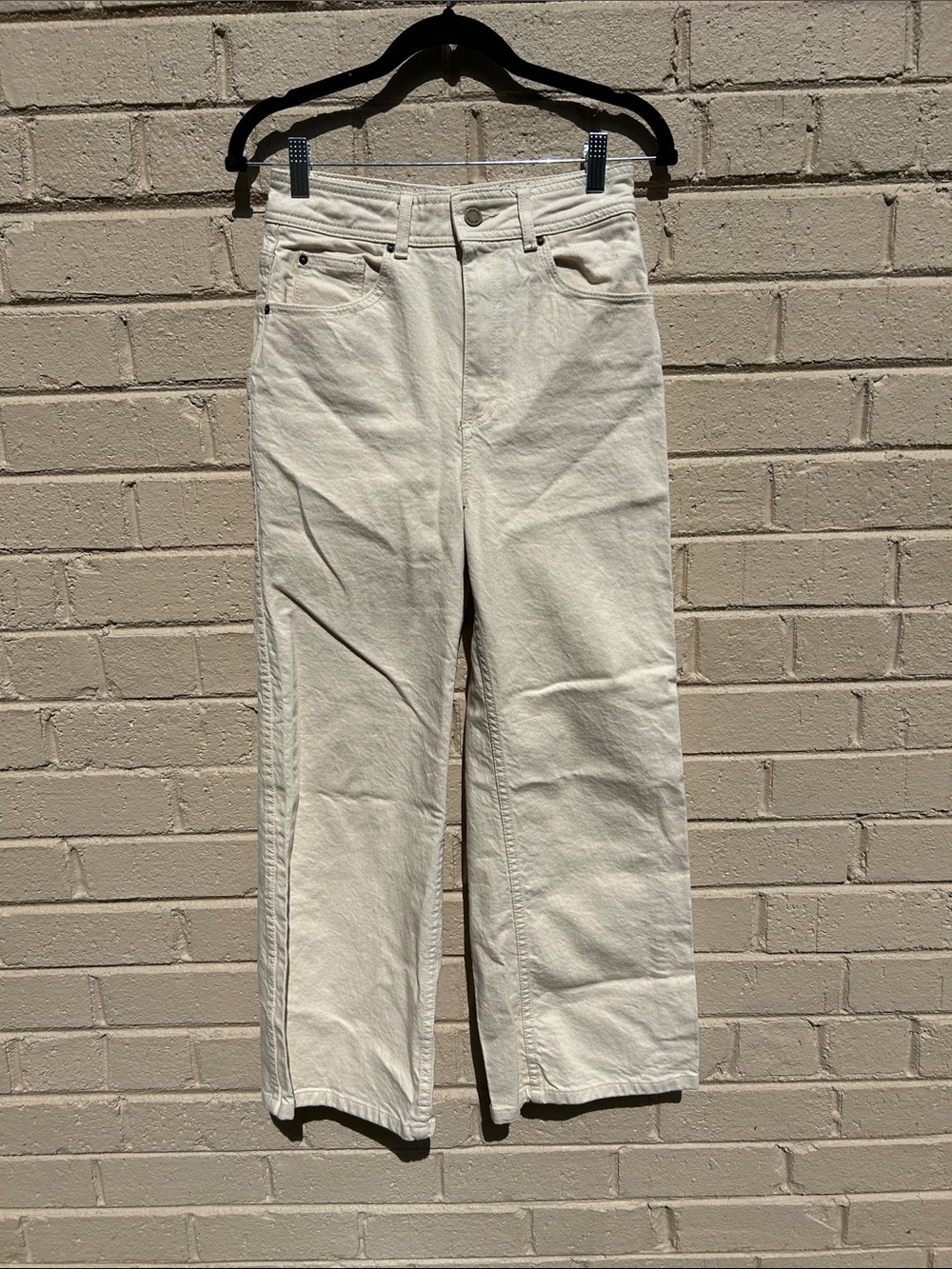 Sézane Le Crop Jean Mottled Ecru 38/6 - Picture 4 of 12